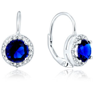 Beneto Ezüst fülbevaló kék kristályokkal AGUC1156