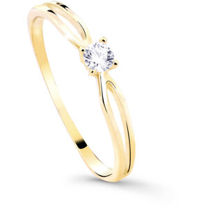 Cutie Diamonds Csillogó sárga arany eljegyzési gyűrű gyémánttal DZ8027-00-X-1 49 mm