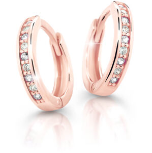 Cutie Jewellery Bájos rózsaszín arany karika fülbevaló C3342-80-X-4 piros