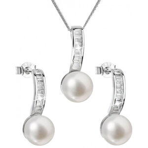 Evolution Group Luxus ezüst készlet valódi gyöngyökkel Pavon 29019.1 (fülbevaló, nyaklánc, medál)