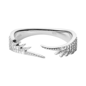 Fossil Gyengéd ezüst gyűrű kristályokkal JFS00536040 53 mm