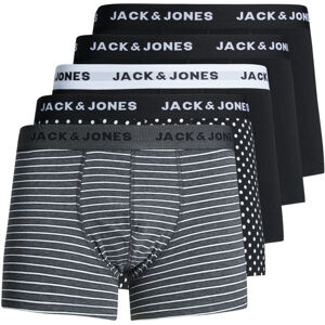 Jack&Jones 5 PACK - férfi boxeralsó JACBIRGER 12208831 Dark Grey Melange L