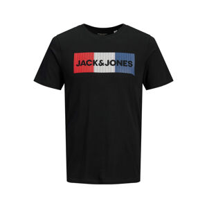 Jack&Jones PLUS Férfi póló  JJELOGO Regular Fit 12158505 Black 4XL