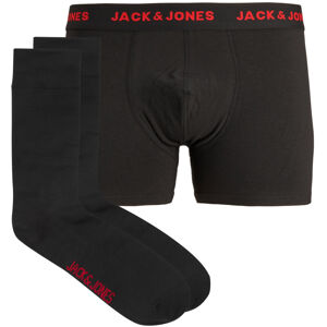Jack&Jones Férfi szett - boxeralsó és zokni JACRON 12205034 Black M