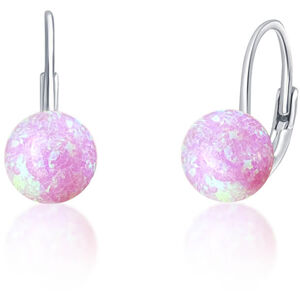 JVD Gyengéd ezüst fülbevaló rózsaszín szintetikus opálokkal SVLE0783XF6O400