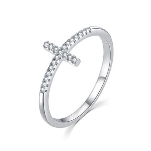 MOISS Elegáns ezüst gyűrű kereszttel R00020 51 mm