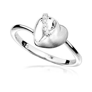 MOISS Bájos ezüst gyűrű cirkónium kövekkel  Szív R000095 53 mm