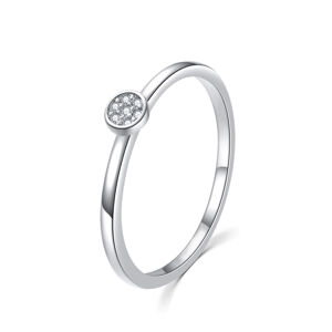 MOISS Csillogó ezüst gyűrű átlátszó cirkónium kővel R00020 52 mm
