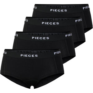 Pieces 4 PACK - női alsó  Boxer PCLOGO 17106857 Black M