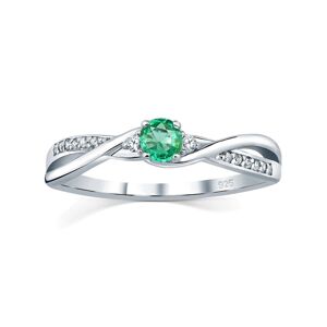 Silvego Ezüst gyűrű valódi természetes smaragddal JJJR1100ER 56 mm